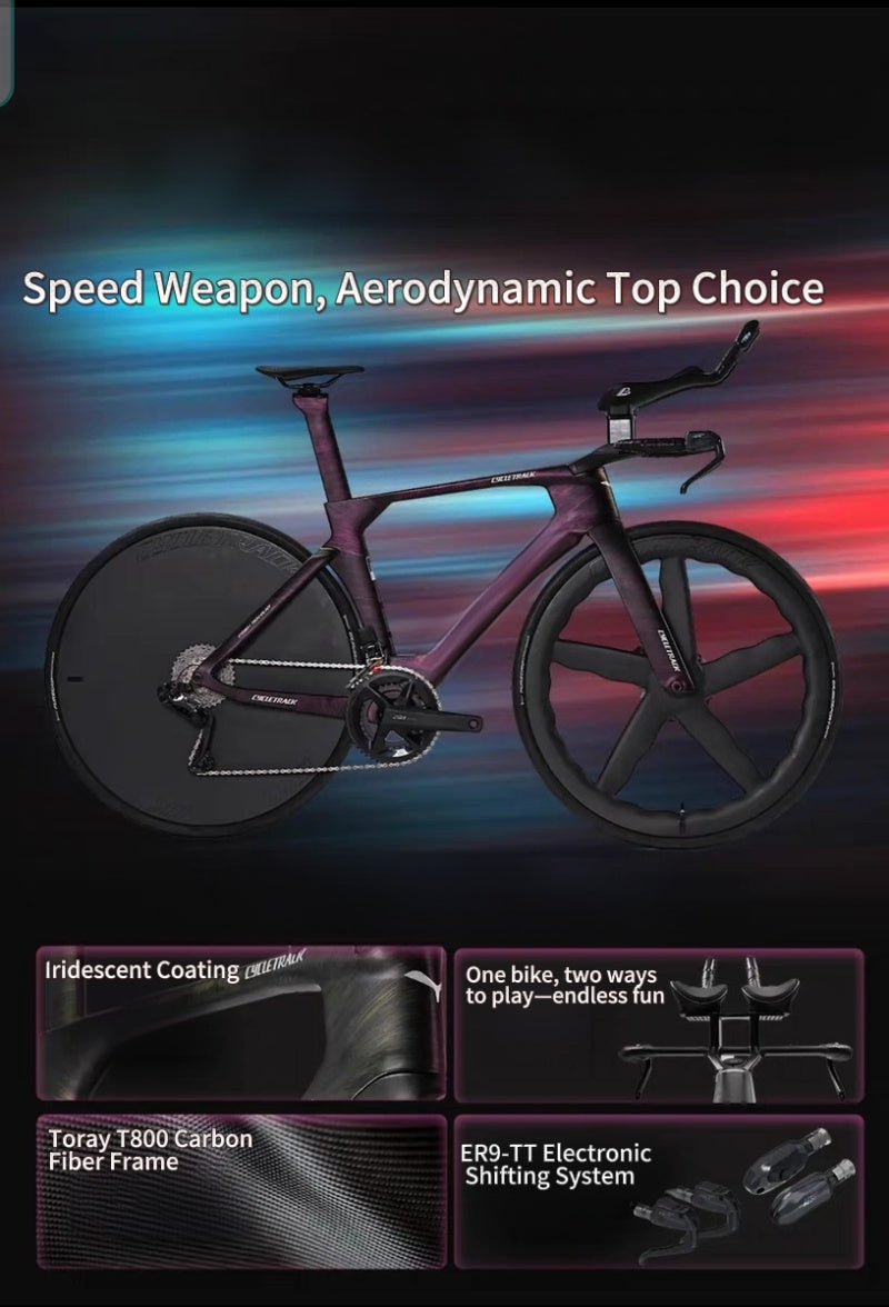 Cycletrack Time Carbon Fiber TT Bicycle Racing Triathlon Road Bike Time Trial Bike