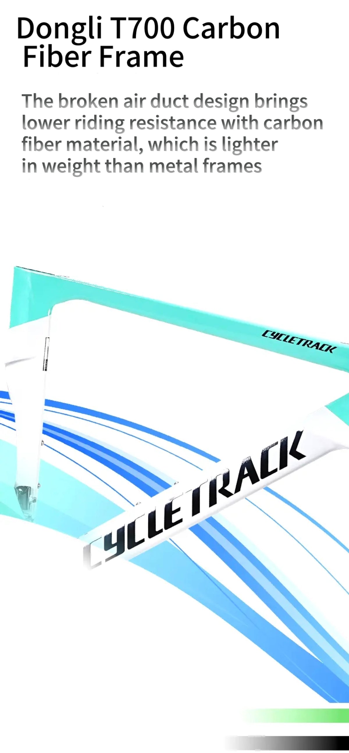 Cycletrack-PHANTOM Road Bike Carbon T800 Frame Aerodynamic Design Unisex