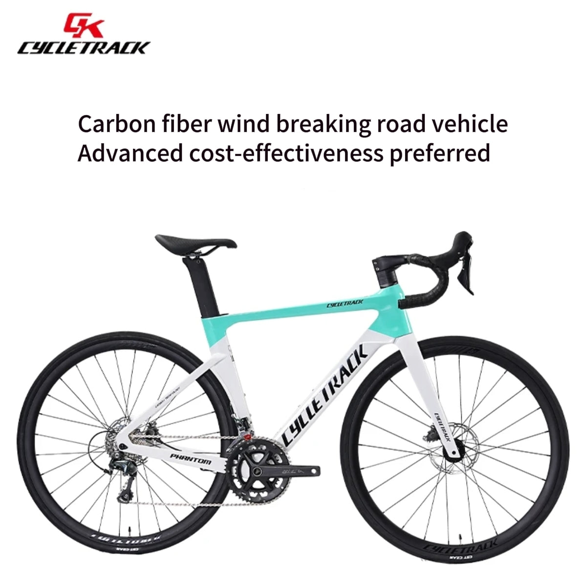 Cycletrack-PHANTOM Road Bike Carbon T800 Frame Aerodynamic Design Unisex