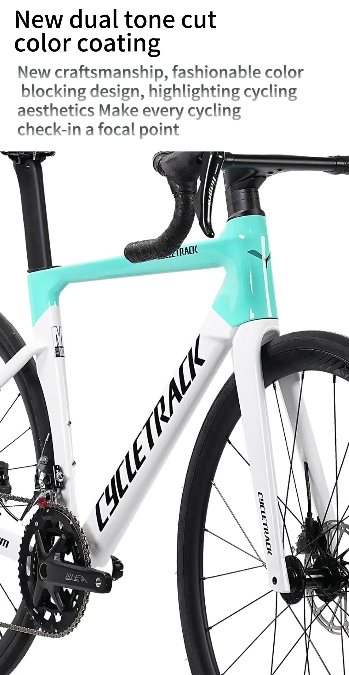 Cycletrack-PHANTOM Road Bike Carbon T800 Frame Aerodynamic Design Unisex