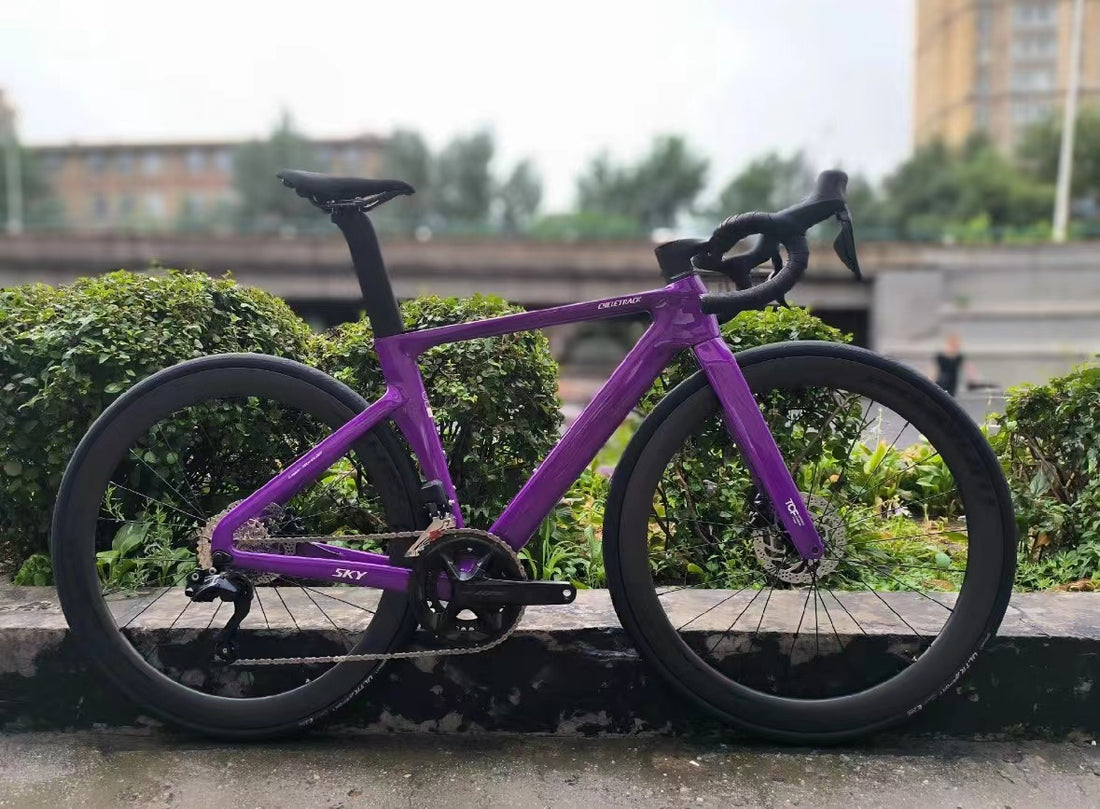 Model SKY, full carbon road bike, purple color carbon road bike