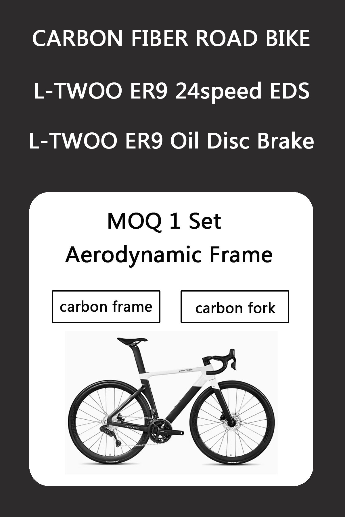 Cycletrack Racing Bicycle Carbon Road Bike EDS Carbon Fiber Frame Road Bike Carbon with Ltwoo ER9 24speed